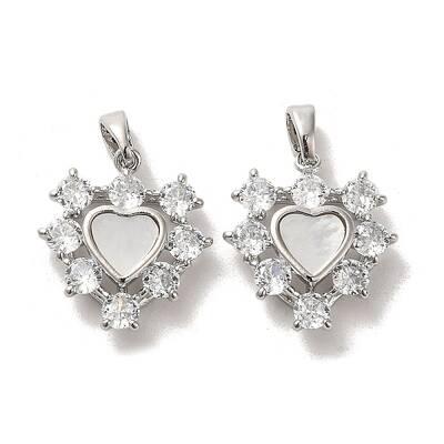Brass Micro Pave Cubic Zirconia Pendants