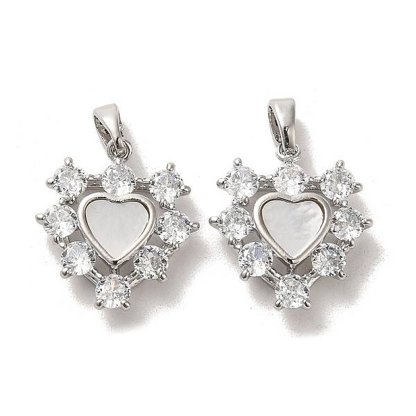 Brass Micro Pave Cubic Zirconia Pendants