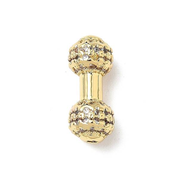 Brass Micro Pave Cubic Zirconia Beads