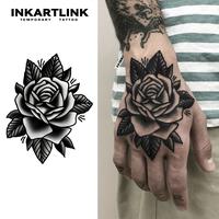 INKARTLINK Tattoo Tech, 2 Sheets Semi-Permanent Temporary Tattoos, Ink Rose, Adult Art Design,Lasts 1-2 Weeks, Waterproof, Re...