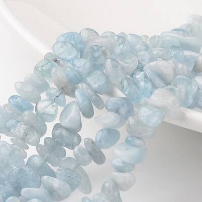 Chip Natural Aquamarine Bead Strands