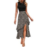 Dokotoo Women's 2025 Maxi Dress Spaghetti Strap Spring Summer Casual Boho Split Beach Long Flowy Dresses Trendy
