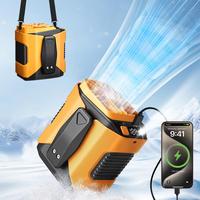 Upgrade Personal Portable Waist Clip Fan,Rechargeable 5000mAh Battery Power bank,10 Speeds 10000RPM Strong Airflow, LED Light...