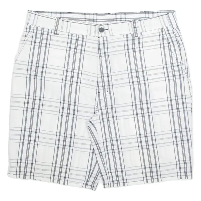 DICKIES Mens Casual Shorts White Check 2XL W40
