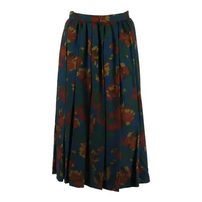 AU FAUBOURG ST-HONORE Womens Pleated Skirt Blue Knee Length 90s XS