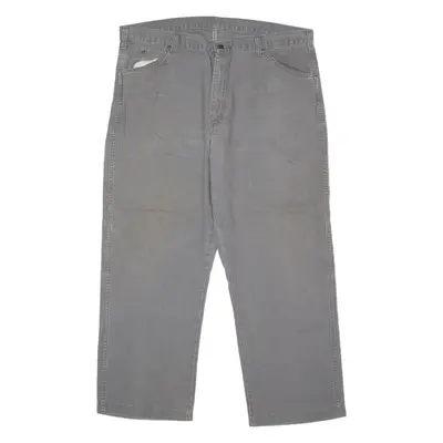 DICKIES Carpenter Workwear Mens Canvas Trousers Grey Regular Straight W40 L30