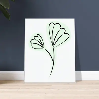 Graceful Greens - Delicate Floral Canvas