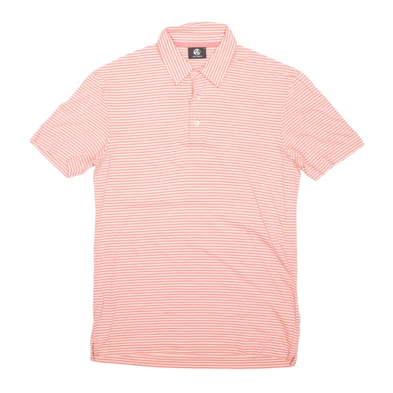 PAUL SMITH Polo Shirt Pink Striped Short Sleeve Mens S