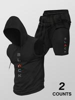Two-piece Set Men's Hooded Tank Top & Shorts Set, Regular Fit Casual Sleeveless Top & Shorts, Men's Clothing Set for Summer, ...