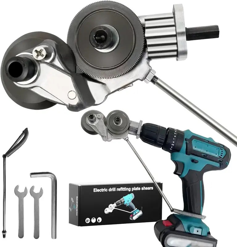 Newest Electric Drill Cutting Machine, Metal Punching Shear Drill Attachment with DIY Adapter, Metal Sheet Cutting Machine fo...