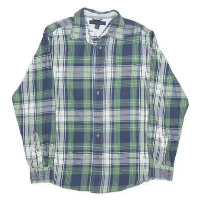 TOMMY HILFIGER Shirt Green Check Long Sleeve Mens S