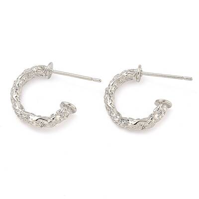 Rack Plating Brass C-Shaped Stud Earrings