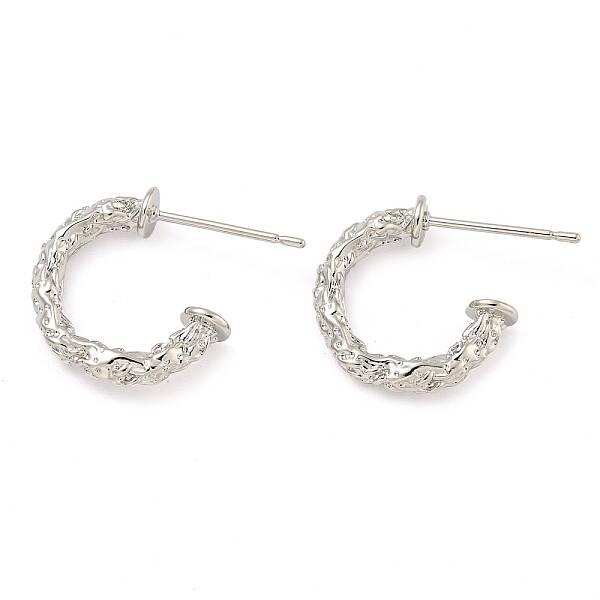 Rack Plating Brass C-Shaped Stud Earrings