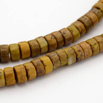 Natural Larderite Shoushan Tianhuang Stone Heishi Beads Strands