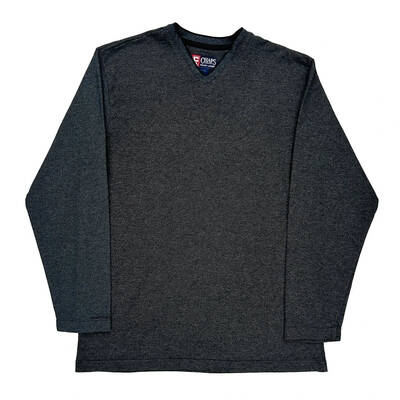 Chaps Ralph Lauren Long Sleeve T-Shirt - Medium Grey Cotton