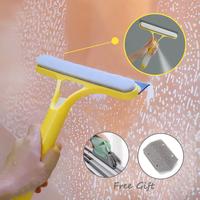 3 in 1 Window Cleaning Scraper with Crack Brush cloth , Squeegee and Scrubber with Spray, Multifunctional Household CleaningT...