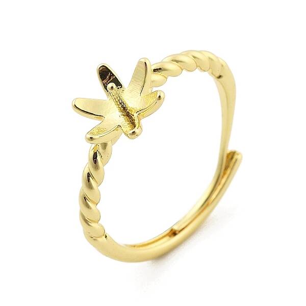 Flower Brass Adjustable Ring Settings