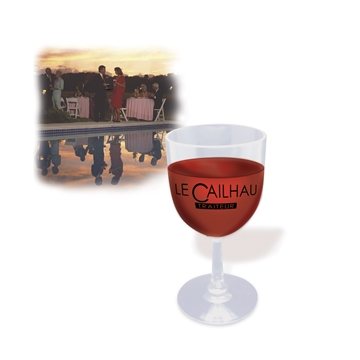 100 Customized Here's-To-You Plastic Wine Glass - Dishwasher Safe