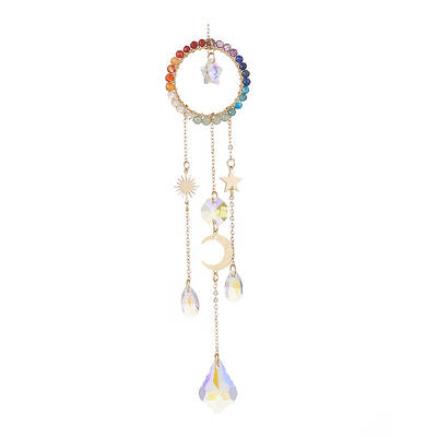 Glass Teardrop & Star Window Hanging Suncatchers