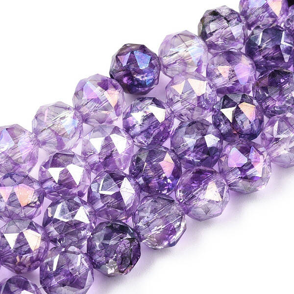 Transparent Electroplate Glass Beads Strands