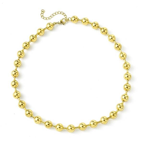 Ion Plating(IP) 304 Stainless Steel Bead Necklaces for Men Women