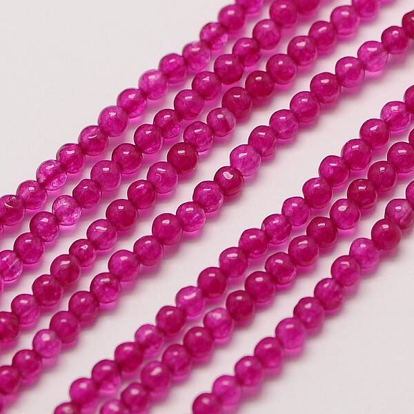 Natural White Jade Round Bead Strands