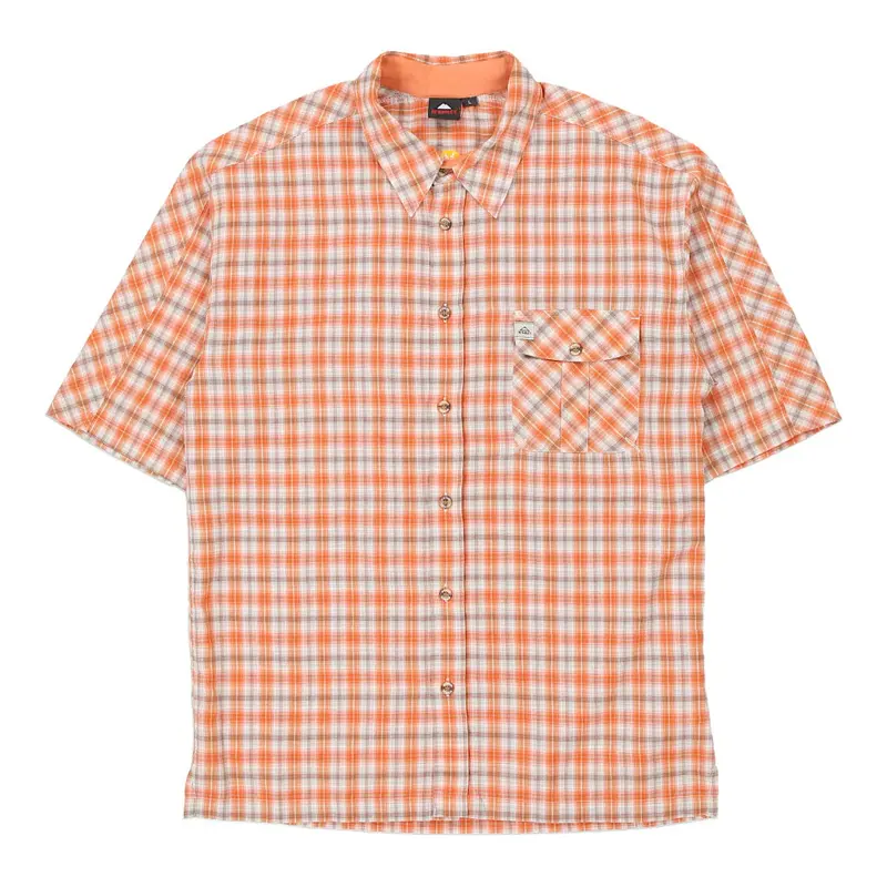 Mckinley Checked Short Sleeve Shirt - Large Orange Cotton