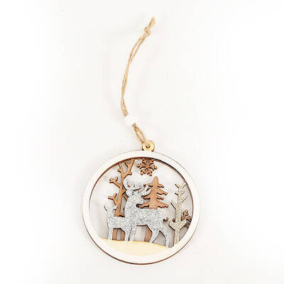 Christmas Wooden Pendant Decoration