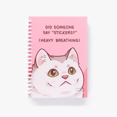 MD Heavy Breathing Cat Reusable Sticker Book