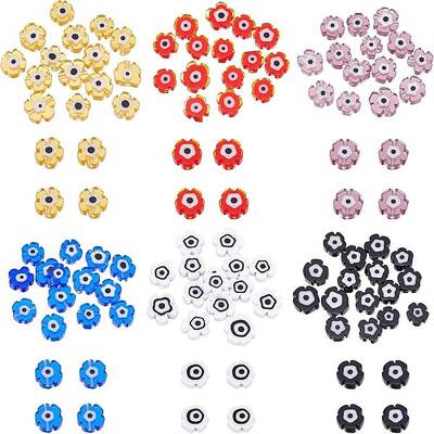 120Pcs 6 Color Handmade Lampwork Beads Strands