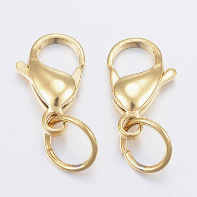 Ion Plating(IP) 304 Stainless Steel Lobster Claw Clasps