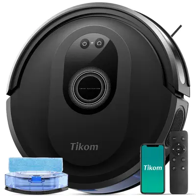 Tikom Robot Vacuum and Mop Combo, Robot Vacuum Cleaner with Powerful Suction, Super Thin, Self-Charging Robotic Vacuum Cleane...