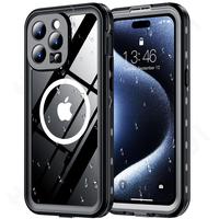 IP68 Waterproof Magnetic Case For iPhone 16 15 14 Pro Max Pro 13 Pro Max Protector Full Body Protective Dustproof Phone Case