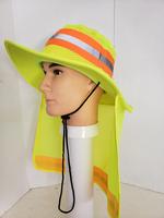 Hi Visiblity Reflective Work Safety Bucket Cap / Bucket hat / Reflective Sun Safety Working Neck Flap Boonie Hats Ventiation ...