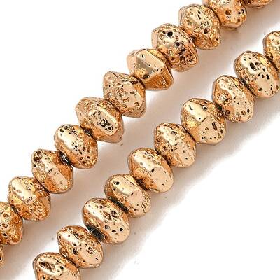 Electroplated Natural Lava Rock Beads Strands