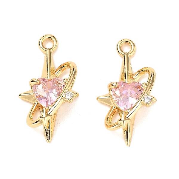 Brass Micro Pave Cubic Zirconia Pendants