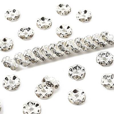 Brass Rhinestone Spacer Beads