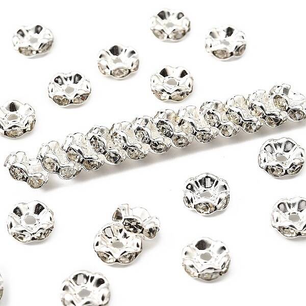 Brass Rhinestone Spacer Beads