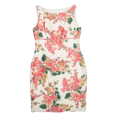 HOBBS LONDON Womens Pencil Dress Cream Silk Floral Sleeveless Knee Length UK 12