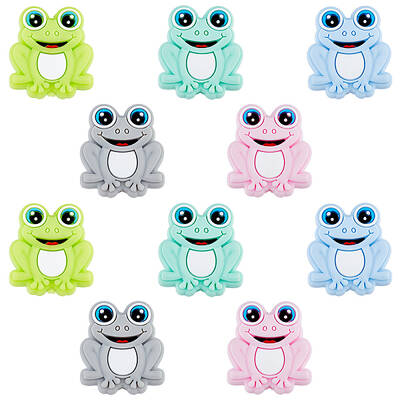 10Pcs 5 Colors Food Grade Eco-Friendly Silicone Beads
