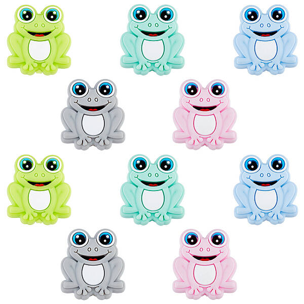 10Pcs 5 Colors Food Grade Eco-Friendly Silicone Beads