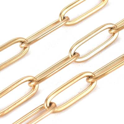 3.28 Feet PVD Vacuum Plating 304 Stainless Steel Paperclip Chains