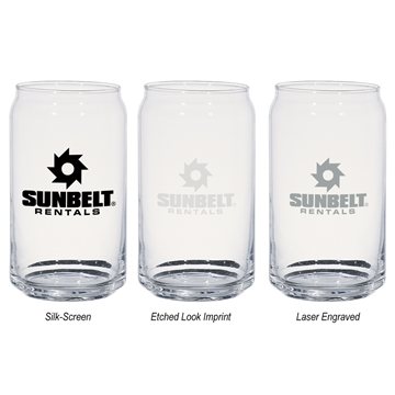 144 Custom 16 oz Ale Glass Can - FDA Approved
