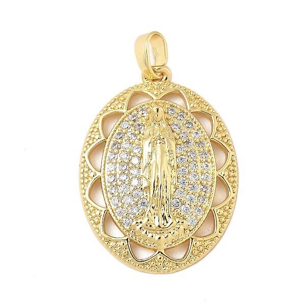 Brass Micro Pave Clear Cubic Zirconia Pendants