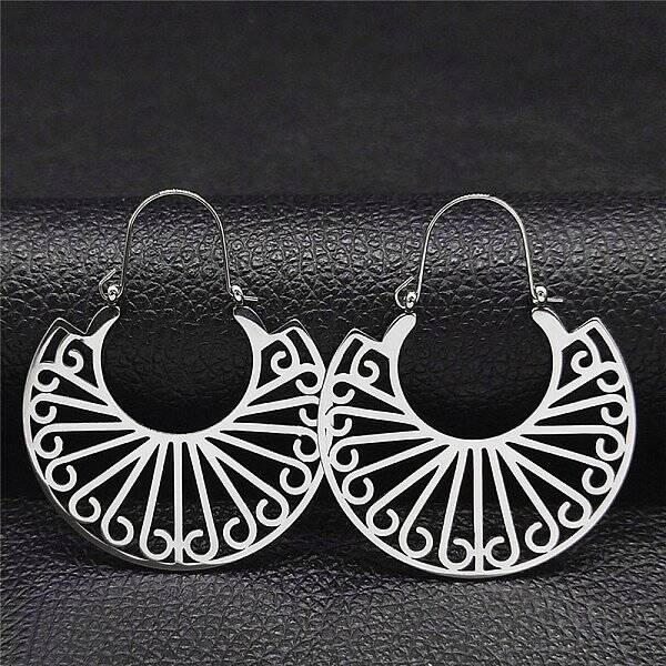 Non-Tarnish 304 Stainless Steel Hollow Arch Hoop Earrings