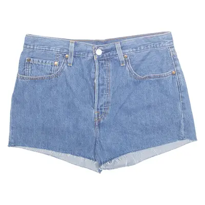 LEVI'S 501 Cut Off Womens Denim Shorts Blue L W34