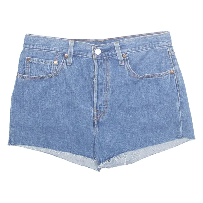 LEVI'S 501 Cut Off Womens Denim Shorts Blue L W34