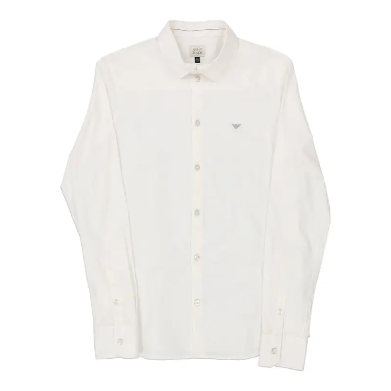 Age 16 Armani Shirt - Large White Cotton Blend