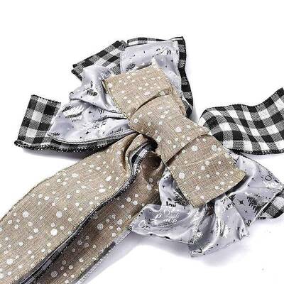 Christmas Linen Big Bowknot Pendant Decorations