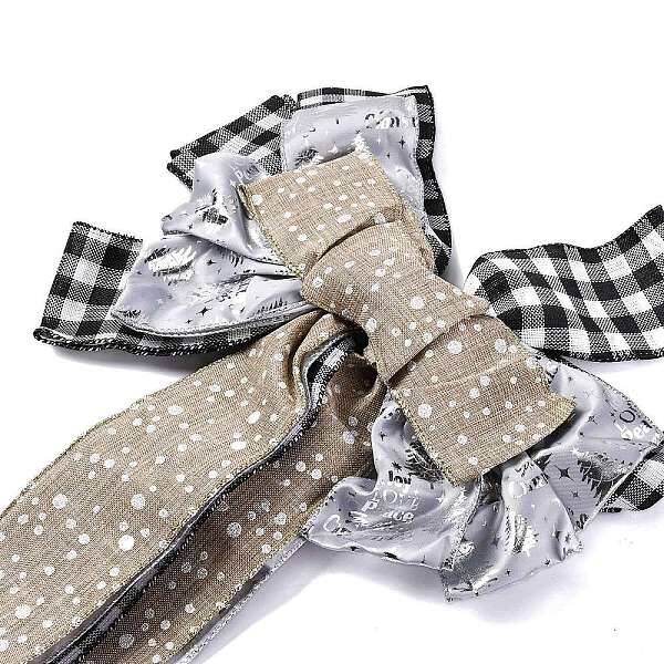 Christmas Linen Big Bowknot Pendant Decorations